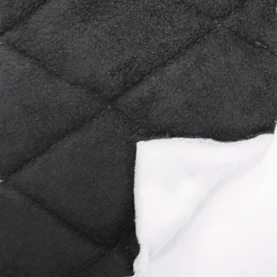 Алькантара стеганая черная Ромб с черной строчкой